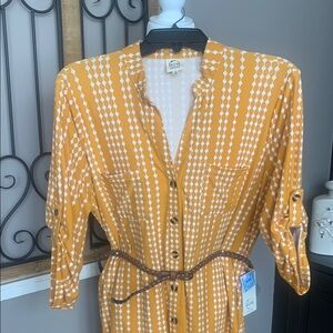 Geo Pattern Yellow Dress